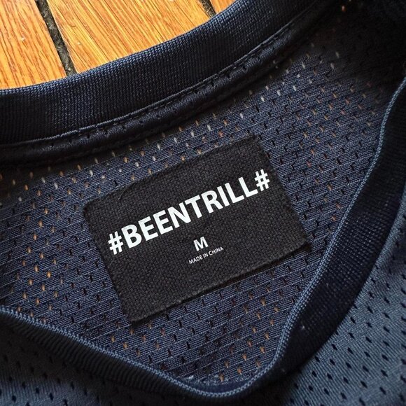 Been Trill Virgil Abloh Heron Preston #13 Football Jersey Men‎ Medium Navy Blue - Picture 4 of 8
